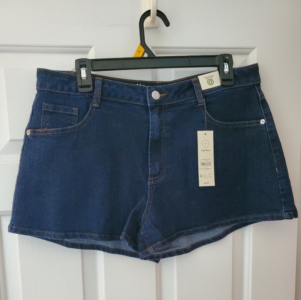 Size 14 Dark Wash Denim Shorts New